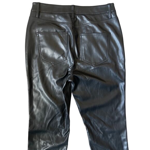 AFRM x REVOLVE Vegan Leather Mini-Flare High-Rise Noir Graysen Pant Size 29 Tall - Picture 11 of 12